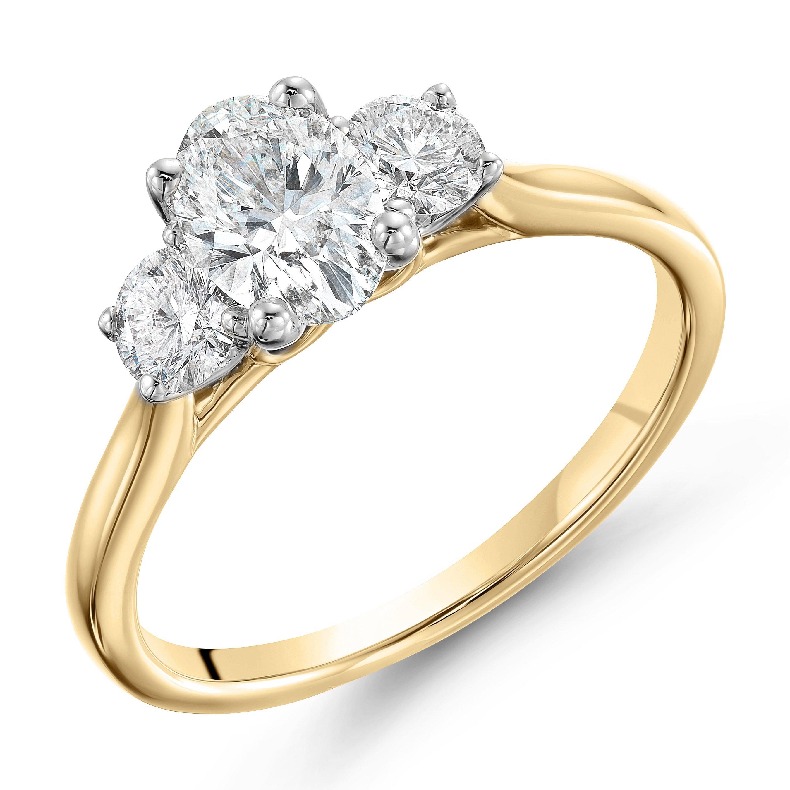Beyond Brilliance 18ct Yellow Gold Three Stone Oval Shaped Diamond Ring
                  